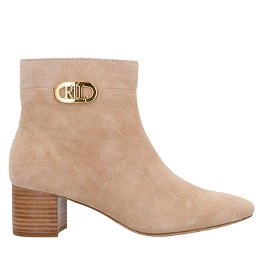 LAUREN Ralph Lauren Wynne brown suede ankle booties Sz-10